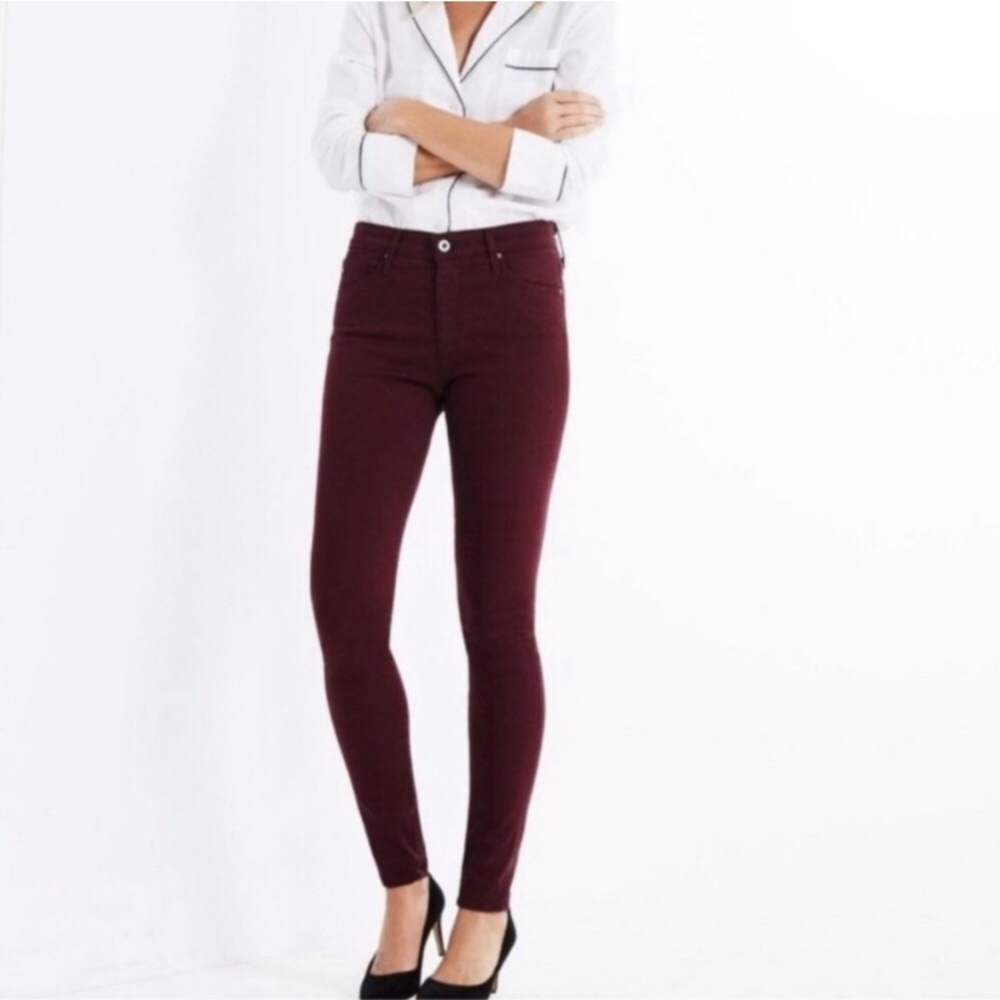 AG Burgundy Skinny Jeans